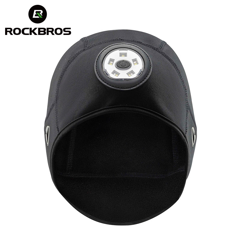 Load image into Gallery viewer, ROCKBROS Winter Bike Skull Cap Thermal Cycling Helmet Liner  Headwear with Light
