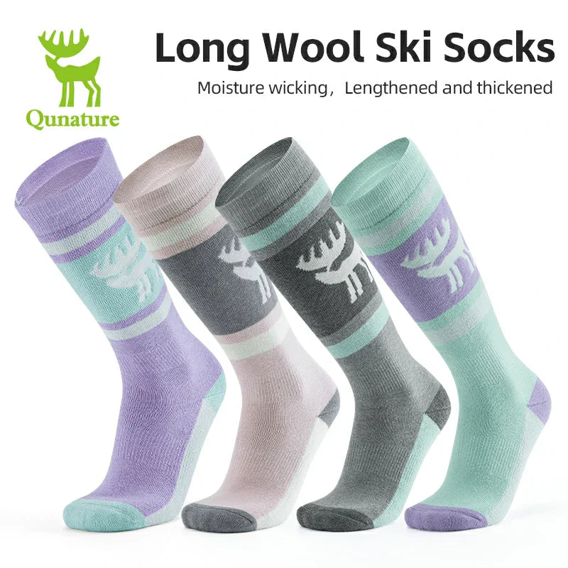 Load image into Gallery viewer, Qunature Wool Ski Socks Winter Warmth Shock Absorption for Skiing Comfort
