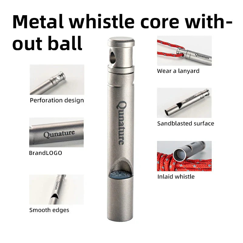 Load image into Gallery viewer, Qunature Titanium Survival Whistle 120dB Loud, Durable, Portable Outdoor Gear
