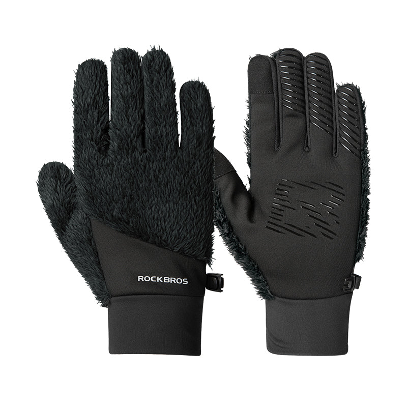 Load image into Gallery viewer, ROCKBROS Winter Touch Screen Plush Warm Gloves for Men Women
