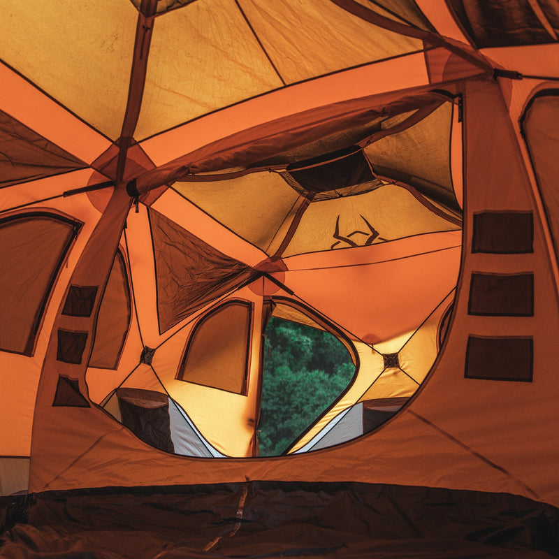 Load image into Gallery viewer, Interior view of Gazelle T8 Hub Tent showcasing spacious design and built-in windows for ventilation.
