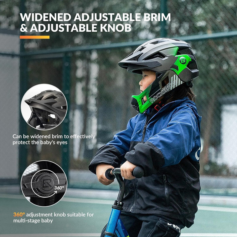 Load image into Gallery viewer, ROCKBROS Kids Full Face Bike Helmet Ages 5-14 Anti-Collision Detachable Chin
