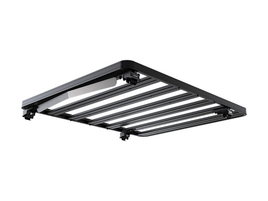 Front Runner Slimline II Roof Rail Rack Kit for Jeep Cherokee KL 2014-Current model, durable black powder-coated aluminum cargo carrier.