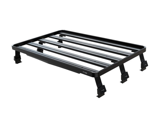 "Front Runner Ineos Grenadier Quartermaster 2023 Slimline II half roof rack kit with black finish and sturdy mounting brackets on white background"