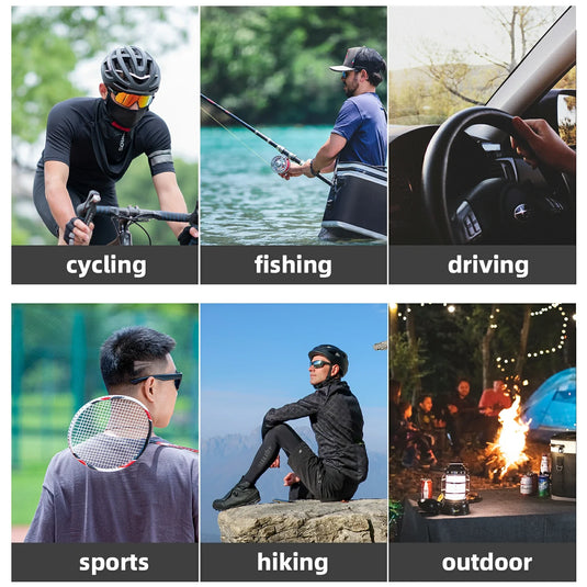 ROCKBROS Cooling Neck Gaiter with Ear Loops – Breathable Summer Face Cover for Cycling Fishing