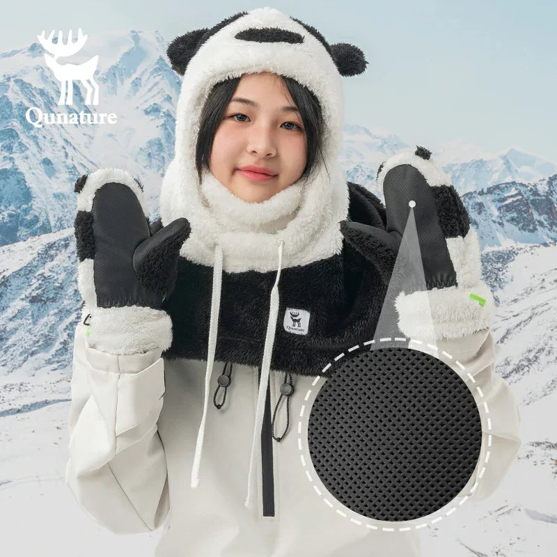 Load image into Gallery viewer, Qunature Panda Ski Gloves | Secure Grip &amp; Warmth for Families
