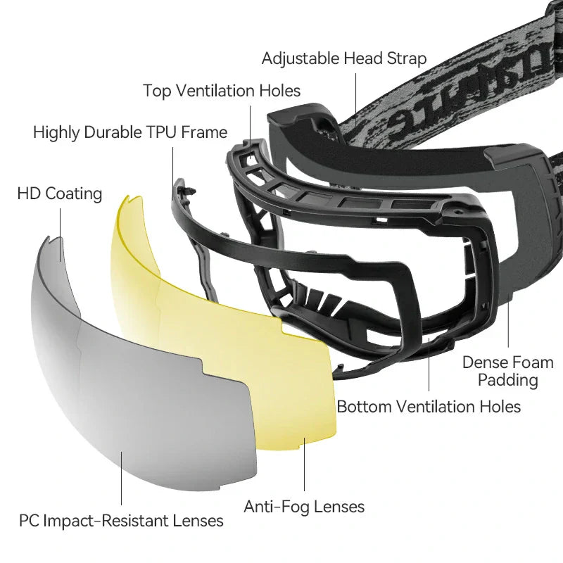 Load image into Gallery viewer, Qunature Anti-Fog Ski Goggles UV400 Protection Double-Layer Lenses for Clear View
