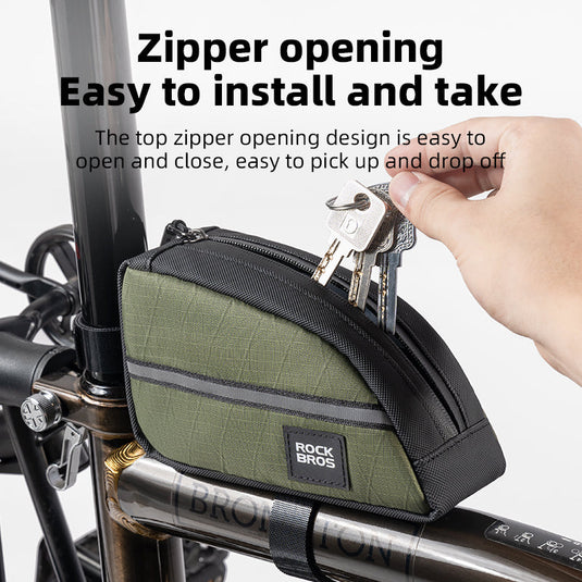 ROCKBROS Bicycle Top Tube Bag Bike Front Frame Bag Waterproof Nylon Pouch Pack 0.9L