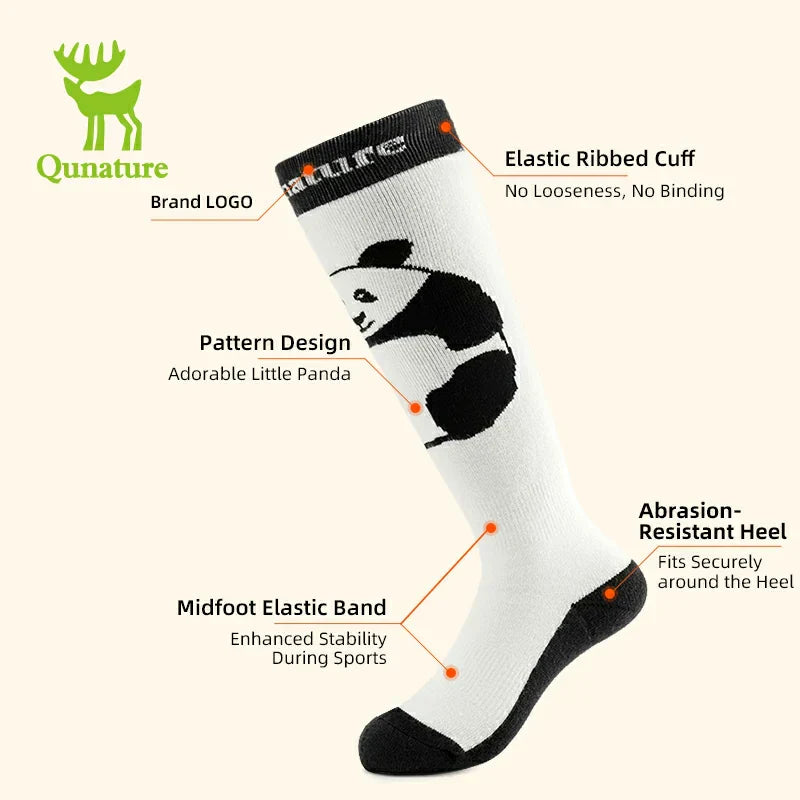 Load image into Gallery viewer, Qunature Kids Panda Ski Socks | Heat Retaining Winter Warmth

