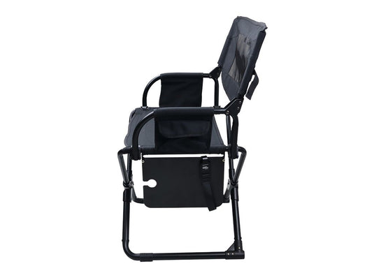 "Front Runner Expander Chair with Side Table and Cup Holder, Compact and Portable, Black"