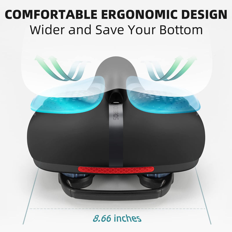 Load image into Gallery viewer, ROCKBROS Comfort Gel Bike Seat Breathable Waterproof Saddle Cruiser/Mountain/Fat Bikes
