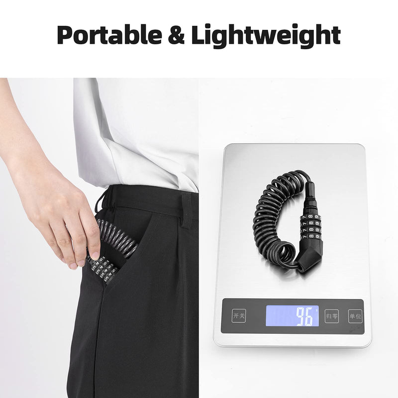 Load image into Gallery viewer, ROCKBROS Lightweight Helmet Lock, Resettable Combination Cable Lock for Bike &amp; Luggage
