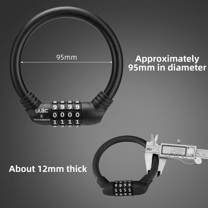 Load image into Gallery viewer, ROCKBROS Lightweight Bike Lock Cable 12MM Anti-Theft Combination Lock

