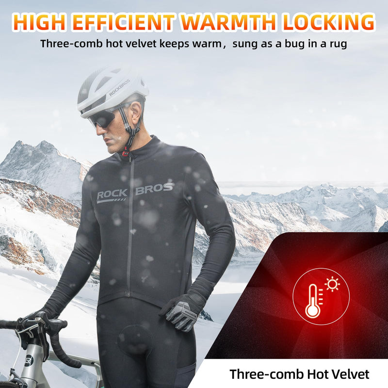 Load image into Gallery viewer, ROCKBROS Men's Long Sleeve Cycling Jersey with full zipper rear pockets perfect fit for outdoor sports
