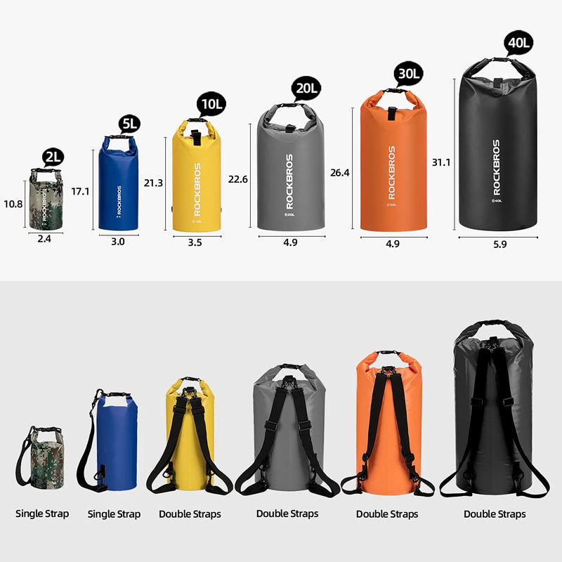 Load image into Gallery viewer, ROCKBROS Waterproof Dry Bag Heavy Durable Beach Backpack 2L 5L 10L 20L 30L Floating Dry Sack
