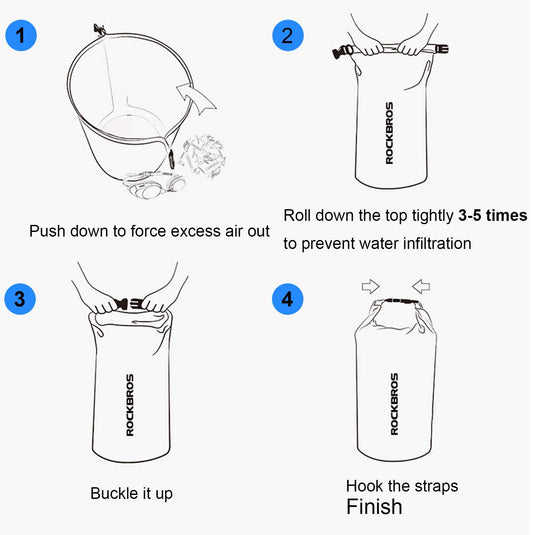 ROCKBROS Waterproof Dry Bag Heavy Durable Beach Backpack 2L 5L 10L 20L 30L Floating Dry Sack