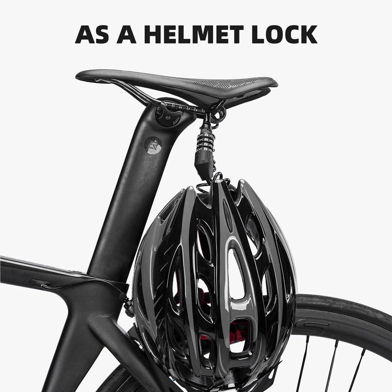 Load image into Gallery viewer, ROCKBROS Lightweight Helmet Lock, Resettable Combination Cable Lock for Bike &amp; Luggage
