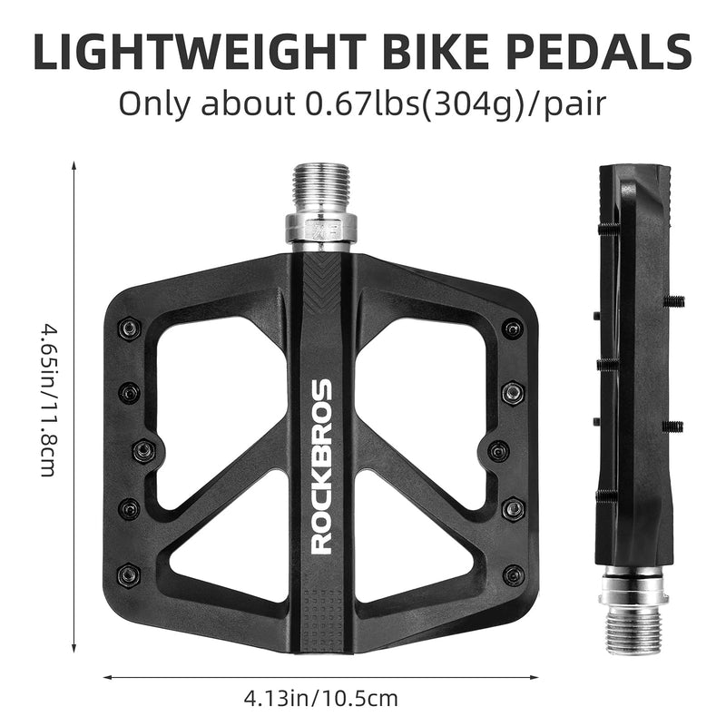 Load image into Gallery viewer, ROCKBROS Mountain Bike Pedals Lightweight Nylon DU Bearing 9/16" MTB Flat Bike Pedals
