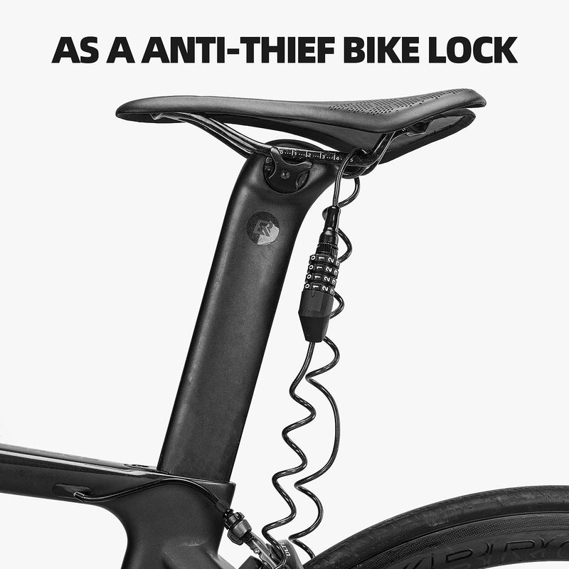 Load image into Gallery viewer, ROCKBROS Lightweight Helmet Lock, Resettable Combination Cable Lock for Bike &amp; Luggage
