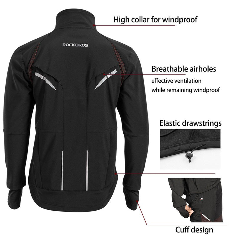 Load image into Gallery viewer, ROCKBROS Men's Winter Cycling Jacket for 5–32°F Thermal Windproof for Biking, Running, Hiking

