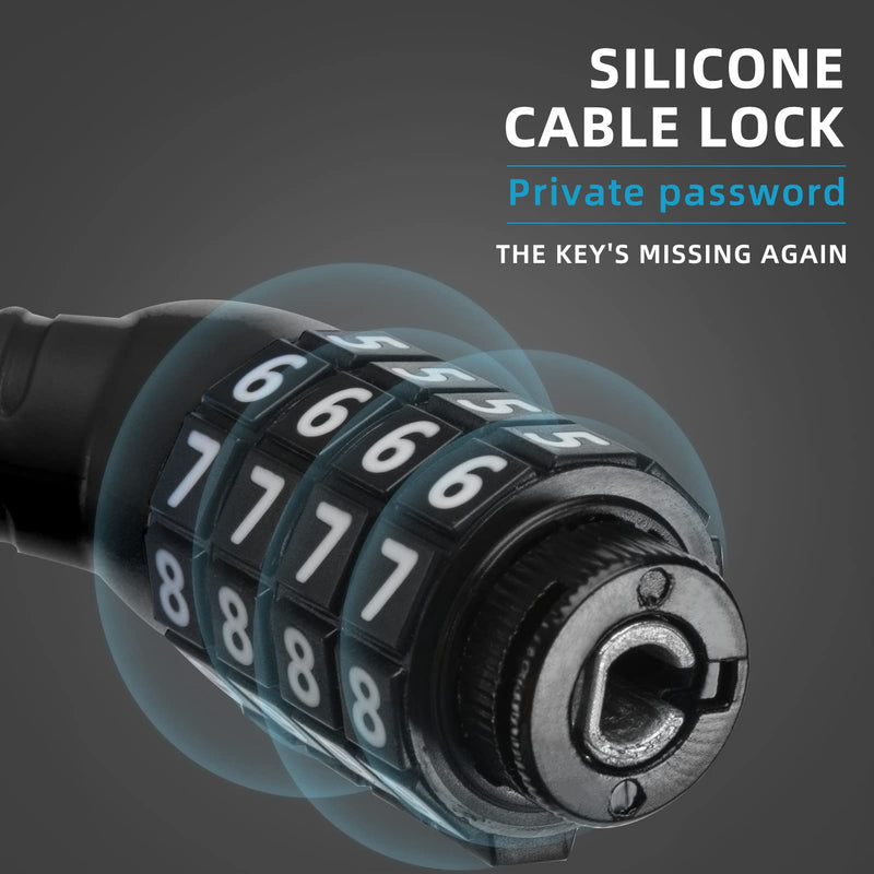 Load image into Gallery viewer, ROCKBROS Lightweight Bike Lock Cable 12MM Anti-Theft Combination Lock
