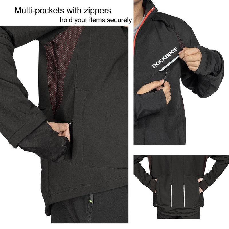Load image into Gallery viewer, ROCKBROS Men's Winter Cycling Jacket for 5–32°F Thermal Windproof for Biking, Running, Hiking
