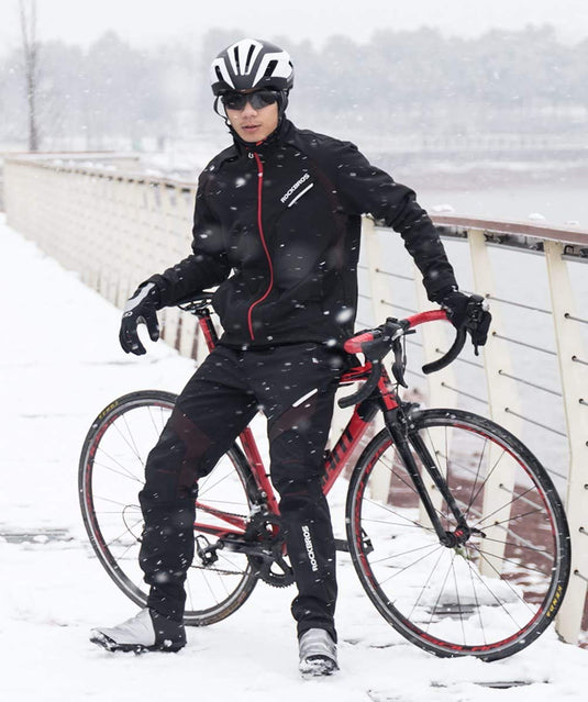ROCKBROS Men's Winter Cycling Jacket for 5–32°F Thermal Windproof for Biking, Running, Hiking