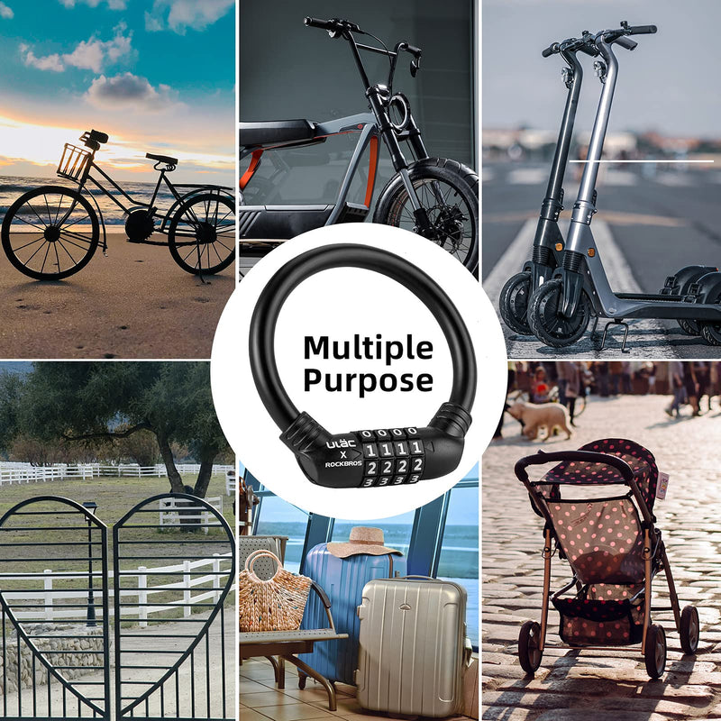 Load image into Gallery viewer, ROCKBROS Lightweight Bike Lock Cable 12MM Anti-Theft Combination Lock
