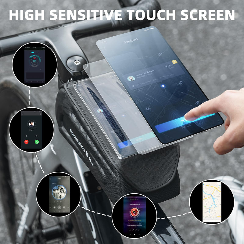 Load image into Gallery viewer, ROCKBROS Bike Bag Under 6.8” Bicycle Accessories Pouch, EVA Waterproof
