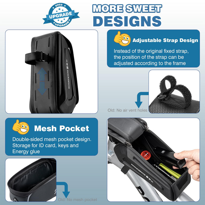 Load image into Gallery viewer, ROCKBROS Bike Bag Under 6.8” Bicycle Accessories Pouch, EVA Waterproof
