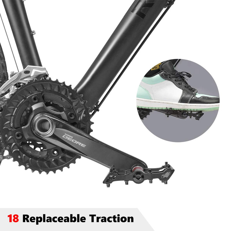 Load image into Gallery viewer, ROCKBROS MTB Pedals Platform Bike Pedal Aluminum 9/16" Bicycle Pedal Non-Slip Lightweight Flat Pedals for BMX Road Mountain Bikes
