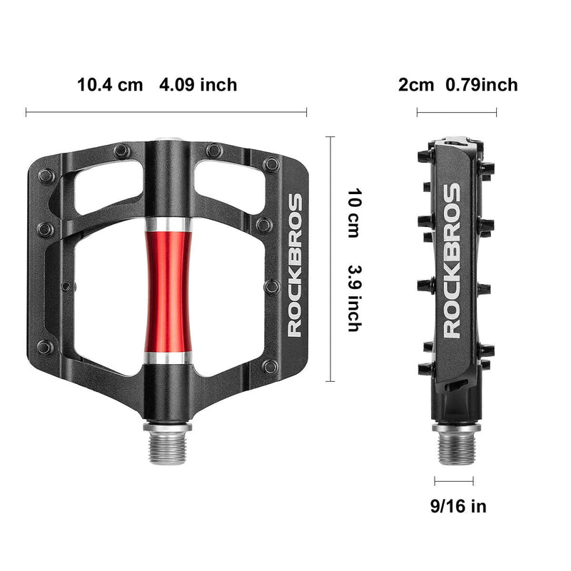 Load image into Gallery viewer, ROCKBROS MTB Pedals Platform Bike Pedal Aluminum 9/16" Bicycle Pedal Non-Slip Lightweight Flat Pedals for BMX Road Mountain Bikes
