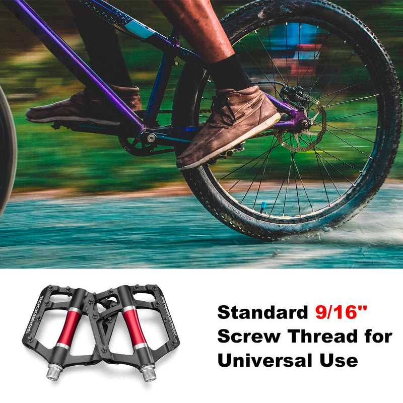 Load image into Gallery viewer, ROCKBROS MTB Pedals Platform Bike Pedal Aluminum 9/16" Bicycle Pedal Non-Slip Lightweight Flat Pedals for BMX Road Mountain Bikes
