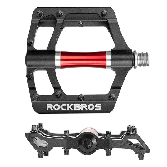 ROCKBROS MTB Pedals Platform Bike Pedal Aluminum 9/16" Bicycle Pedal Non-Slip Lightweight Flat Pedals for BMX Road Mountain Bikes