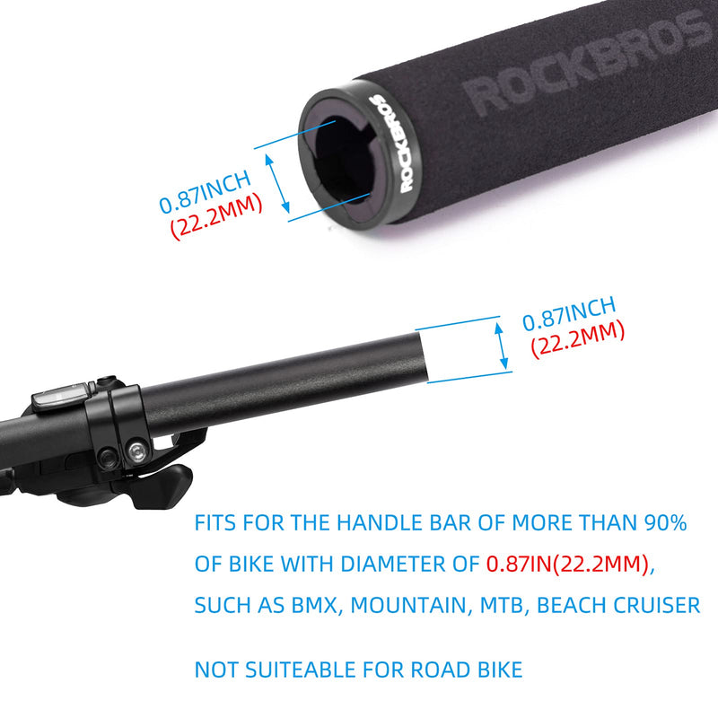 Load image into Gallery viewer, ROCKBROS Bike Grips Foam Single Lock on Bicycle  Soft Comfortable Non-Slip Bike Handle Grips
