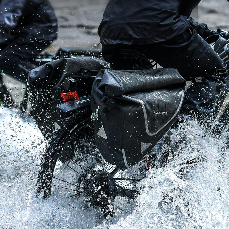Load image into Gallery viewer, ROCKBROS 20L Triangle Waterproof Bike Rear Rack Pannier Bag for Grocery Touring Cycling
