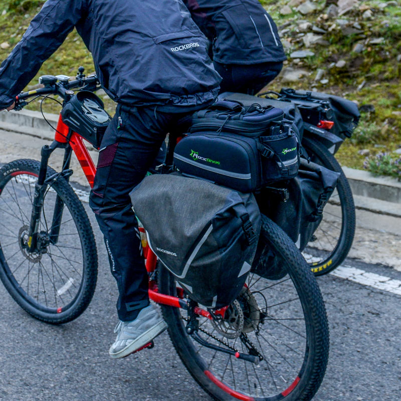 Load image into Gallery viewer, ROCKBROS 20L Triangle Waterproof Bike Rear Rack Pannier Bag for Grocery Touring Cycling
