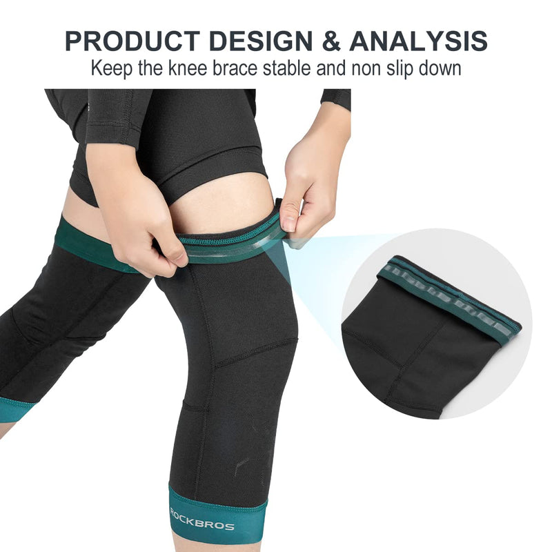 Load image into Gallery viewer, ROCKBROS Thermal Knee Warmer Men Anti-Slip Knee Brace Sleeves for Winter Cycling  Basketball

