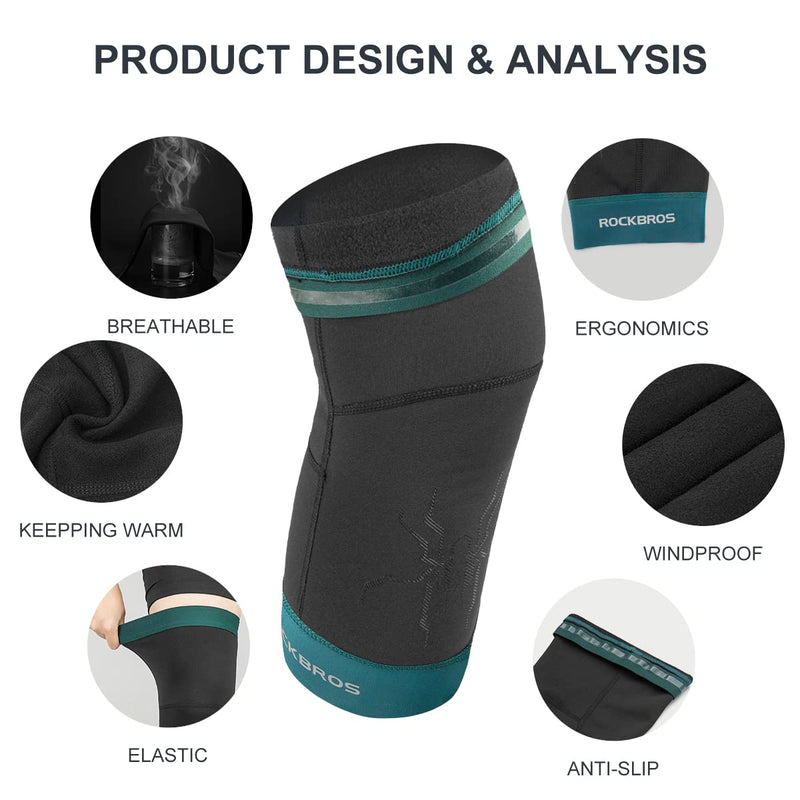 Load image into Gallery viewer, ROCKBROS Thermal Knee Warmer Men Anti-Slip Knee Brace Sleeves for Winter Cycling  Basketball
