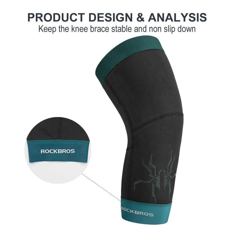 Load image into Gallery viewer, ROCKBROS Thermal Knee Warmer Men Anti-Slip Knee Brace Sleeves for Winter Cycling  Basketball
