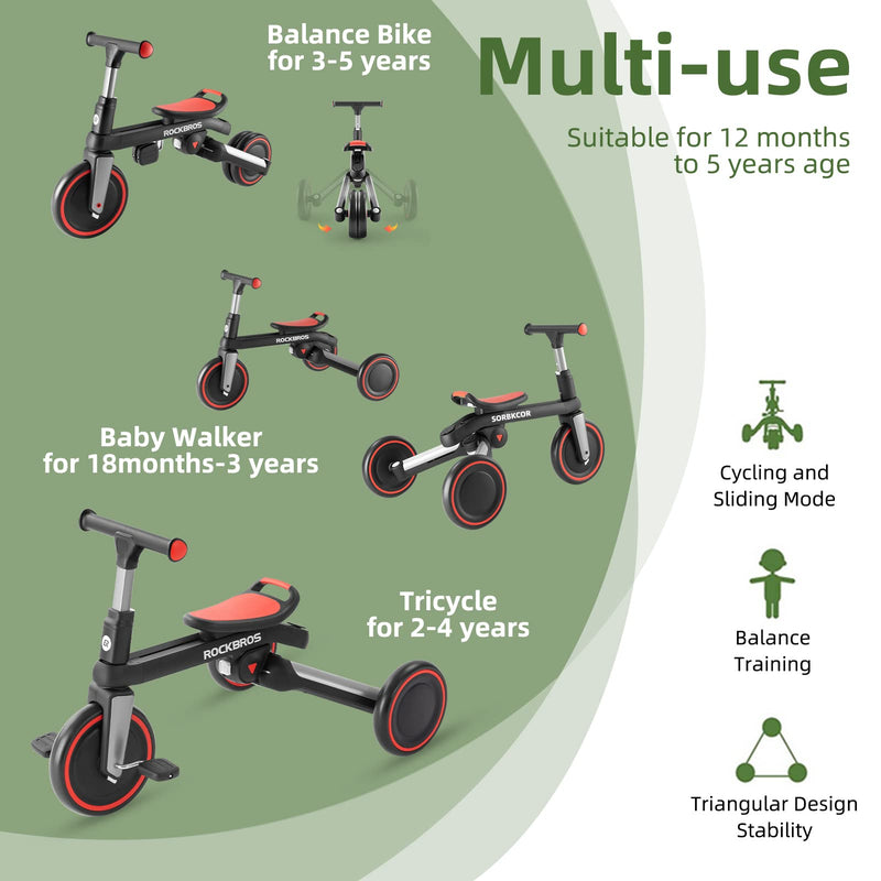 Load image into Gallery viewer, Kids 3 in 1 Tricycle Adjustable Seat Removable Pedals Toddler Ride On Bike
