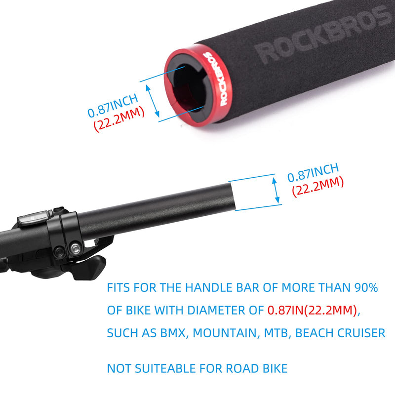 Load image into Gallery viewer, ROCKBROS Bike Grips Foam Single Lock on Bicycle  Soft Comfortable Non-Slip Bike Handle Grips
