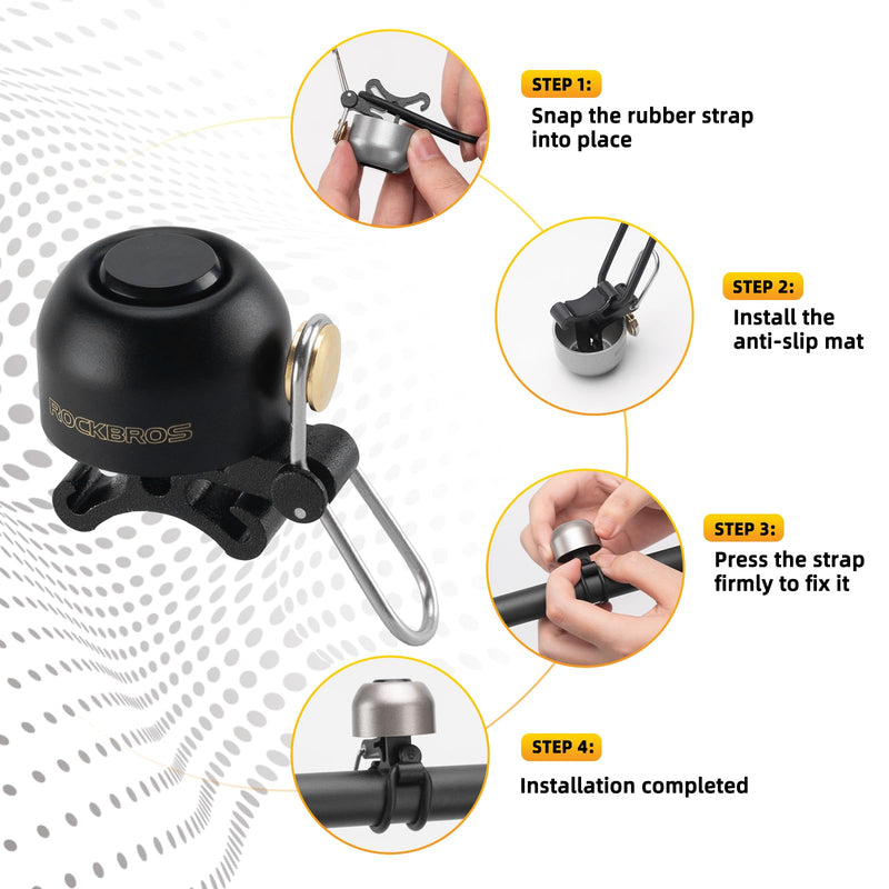 Load image into Gallery viewer, ROCKBROS 100dB Bike Bell, Loud Bicycle Bell for Adults &amp; Kids, Fits 0.87-1.34in Handlebars
