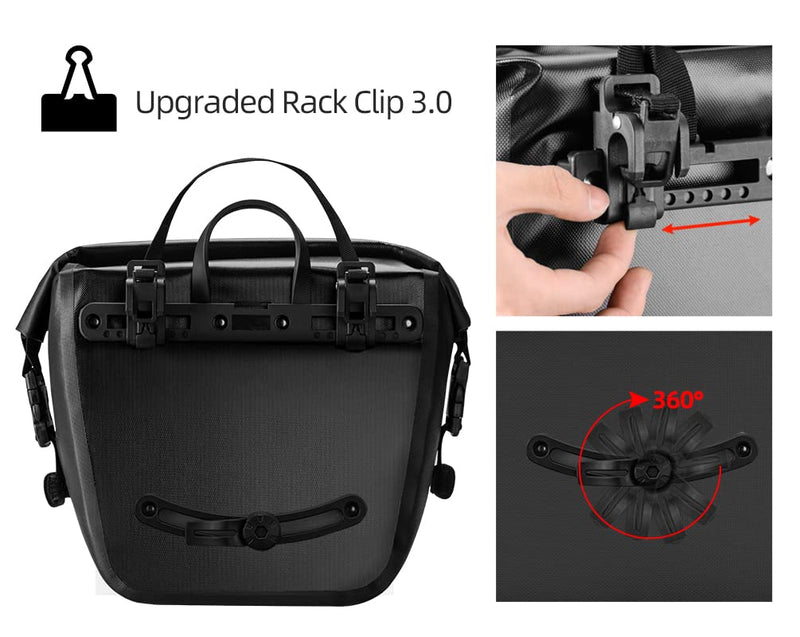 Load image into Gallery viewer, ROCKBROS Front Roller Panniers Bag Sturdy with Handle Shoulder Strap 1 Pair
