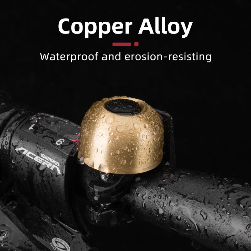 Load image into Gallery viewer, ROCKBROS Copper Alloy Bike Bell, Loud Classic Ring, Fits 21-23mm Handlebars for Adults
