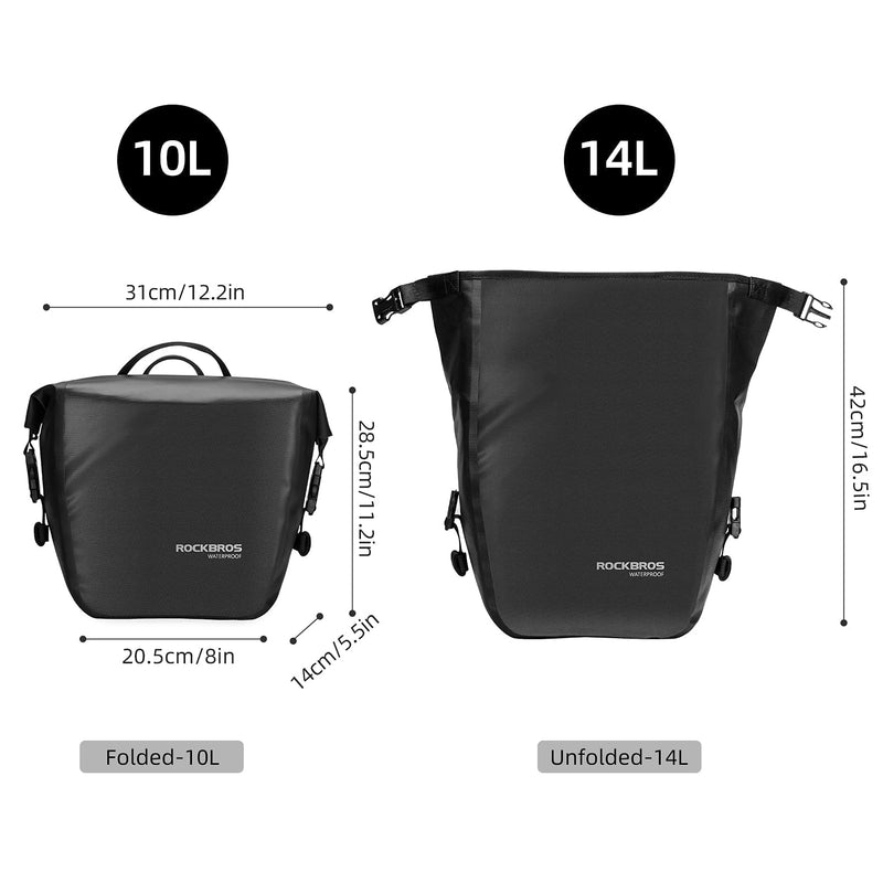 Load image into Gallery viewer, ROCKBROS Front Roller Panniers Bag Sturdy with Handle Shoulder Strap 1 Pair
