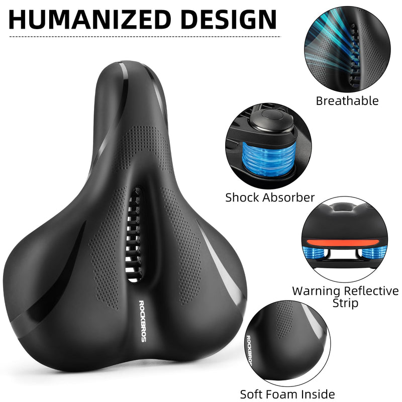 Load image into Gallery viewer, ROCKBROS Comfort Gel Bike Seat Breathable Waterproof Saddle Cruiser/Mountain/Fat Bikes
