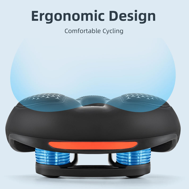 Load image into Gallery viewer, ROCKBROS Comfort Gel Bike Seat Breathable Waterproof Saddle Cruiser/Mountain/Fat Bikes
