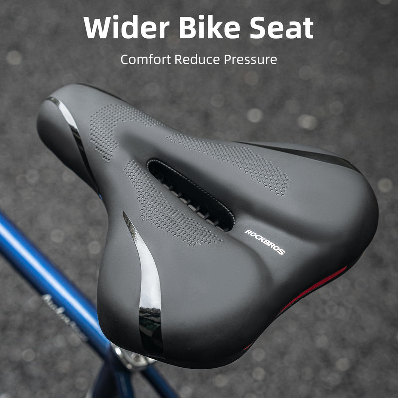 Load image into Gallery viewer, ROCKBROS Comfort Gel Bike Seat Breathable Waterproof Saddle Cruiser/Mountain/Fat Bikes
