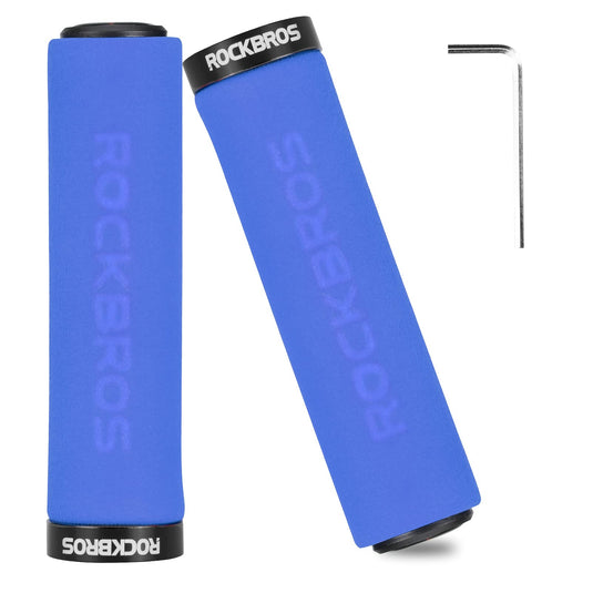 ROCKBROS Bike Grips Foam Single Lock on Bicycle  Soft Comfortable Non-Slip Bike Handle Grips